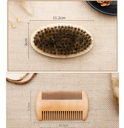 Beard Care Set with Oval Brush